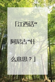 江西话“阿尼古”什么意思?