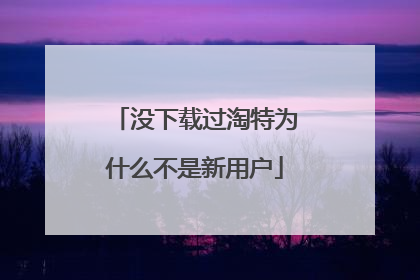 没下载过淘特为什么不是新用户