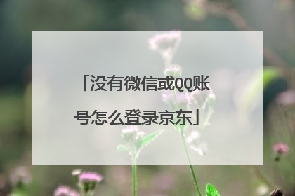 没有微信或QQ账号怎么登录京东