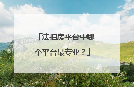 法拍房平台中哪个平台最专业?