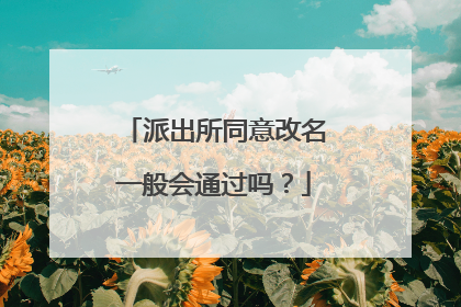 派出所同意改名一般会通过吗?