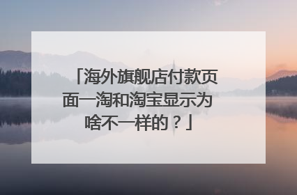 海外旗舰店付款页面一淘和淘宝显示为啥不一样的?