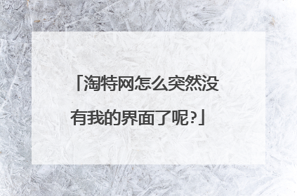 淘特网怎么突然没有我的界面了呢?