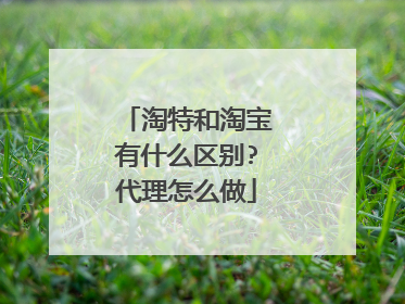 淘特和淘宝有什么区别?代理怎么做