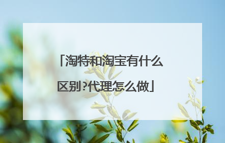 淘特和淘宝有什么区别?代理怎么做