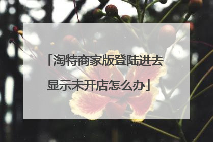 淘特商家版登陆进去显示未开店怎么办