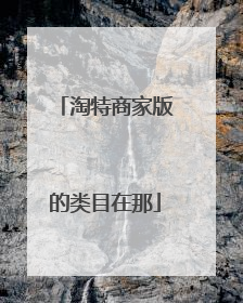 淘特商家版的类目在那