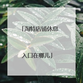 淘特店铺休息入口在哪儿