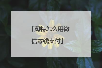 淘特怎么用微信零钱支付