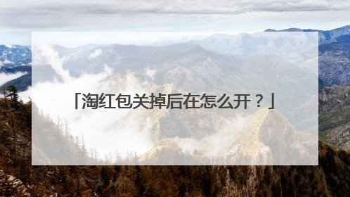 淘红包关掉后在怎么开?