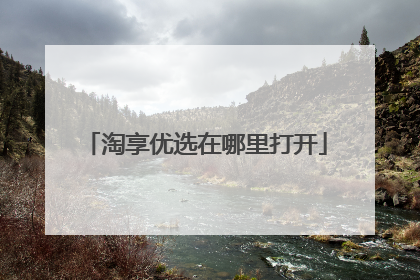 淘享优选在哪里打开
