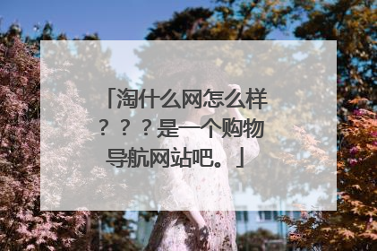 淘什么网怎么样???是一个购物导航网站吧。