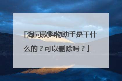 淘同款购物助手是干什么的？可以删除吗？