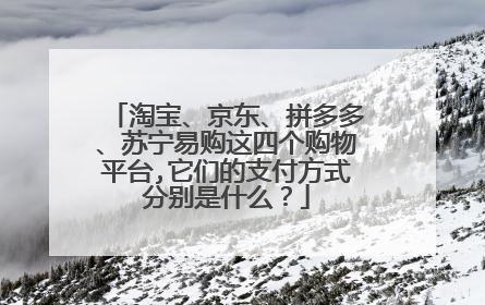 淘宝、京东、拼多多、苏宁易购这四个购物平台,它们的支付方式分别是什么?