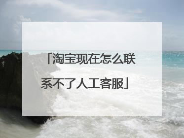 淘宝现在怎么联系不了人工客服