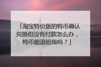 淘宝特价版的特币确认兑换但没有付款怎么办,特币能退给我吗?