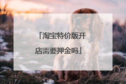 淘宝特价版开店需要押金吗