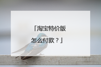 淘宝特价版怎么付款?