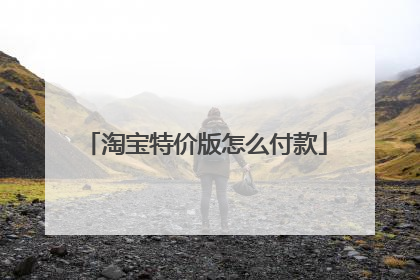 淘宝特价版怎么付款