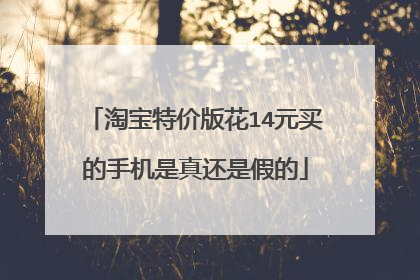 淘宝特价版花14元买的手机是真还是假的