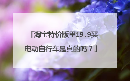淘宝特价版里19.9买电动自行车是真的吗？