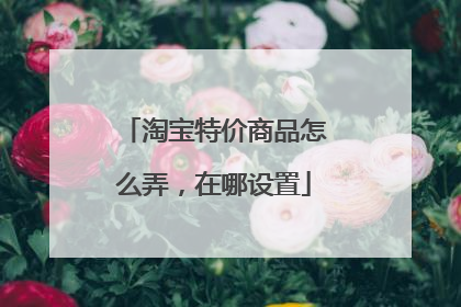 淘宝特价商品怎么弄,在哪设置