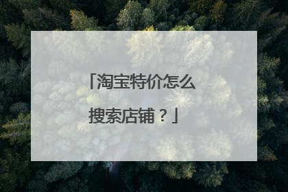 淘宝特价怎么搜索店铺?