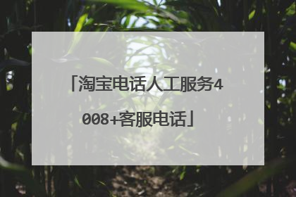 淘宝电话人工服务4008+客服电话