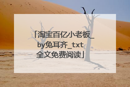 淘宝百亿小老板_by兔耳齐_txt全文免费阅读