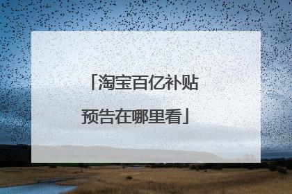 淘宝百亿补贴预告在哪里看