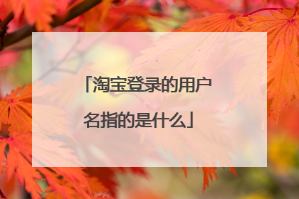 淘宝登录的用户名指的是什么
