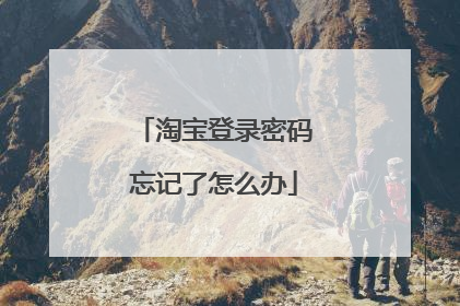 淘宝登录密码忘记了怎么办