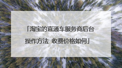 淘宝的直通车服务商后台操作方法 收费价格如何