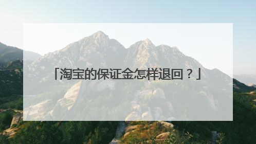 淘宝的保证金怎样退回?