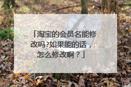 淘宝的会员名能修改吗?如果能的话,怎么修改啊?