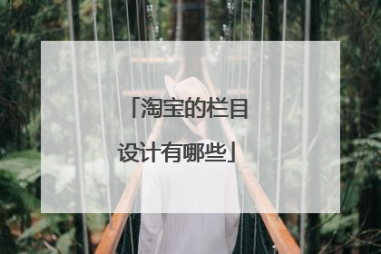 淘宝的栏目设计有哪些