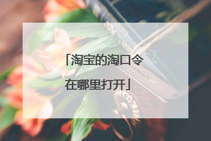 淘宝的淘口令在哪里打开