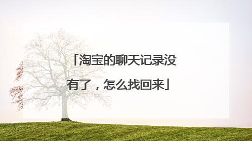 淘宝的聊天记录没有了,怎么找回来