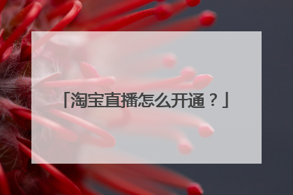 淘宝直播怎么开通?