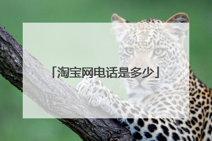 淘宝网电话是多少