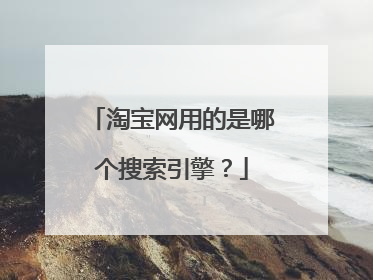 淘宝网用的是哪个搜索引擎?