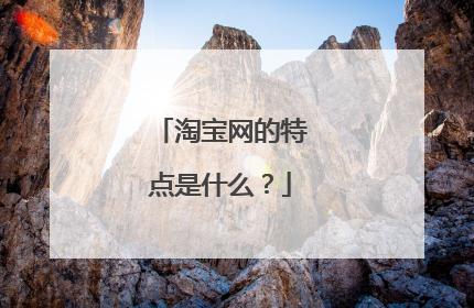 淘宝网的特点是什么?