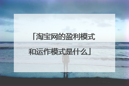 淘宝网的盈利模式和运作模式是什么