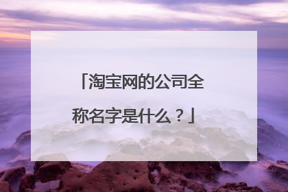 淘宝网的公司全称名字是什么？