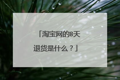 淘宝网的8天退货是什么?