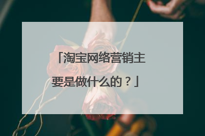 淘宝网络营销主要是做什么的?