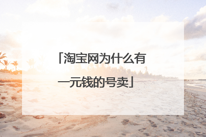 淘宝网为什么有一元钱的号卖