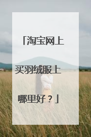淘宝网上买羽绒服上哪里好？