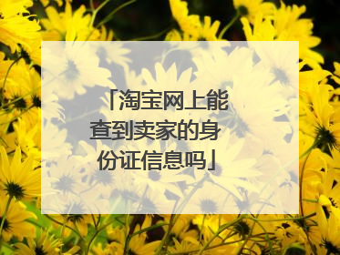 淘宝网上能查到卖家的身份证信息吗