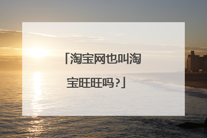 淘宝网也叫淘宝旺旺吗?